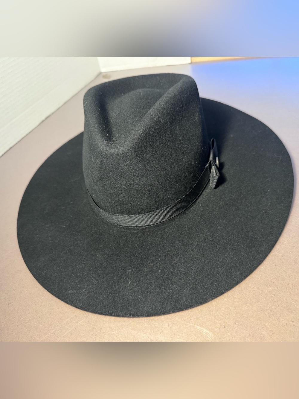 Rockin’ C Black Wool Western Hat – Medium – 100% Australian Wool